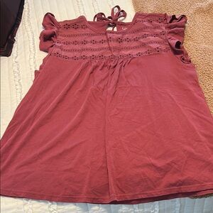 LOFT Rose Eyelet Detail Blouse
